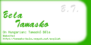 bela tamasko business card